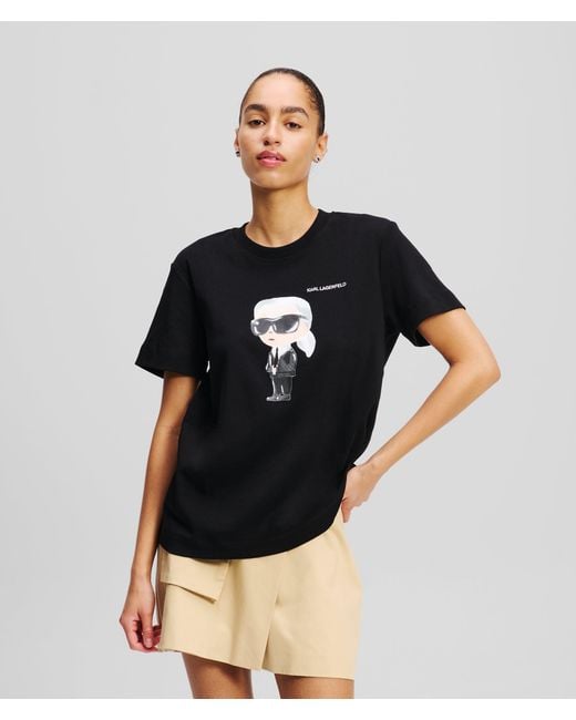 Karl Lagerfeld Black Ikon Aquarelle T-Shirt