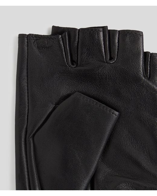 Karl Lagerfeld Black K/Monogram Fingerless Gloves for men