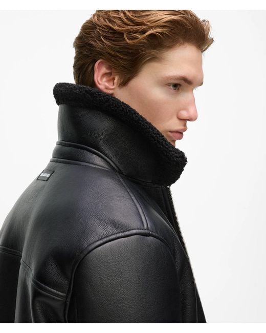 Karl Lagerfeld Black Faux-Shearling Reversible Jacket for men