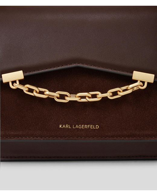 Karl Lagerfeld Brown K/seven Grainy Suede Shoulder Bag