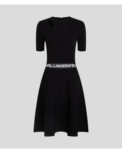 Karl Lagerfeld Black Karl Logo Short-sleeved Dress