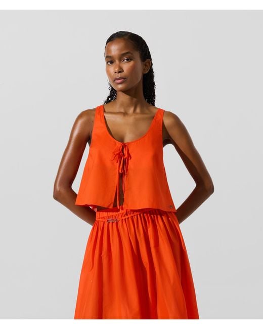 Karl Lagerfeld Red Tie-Front Beach Top