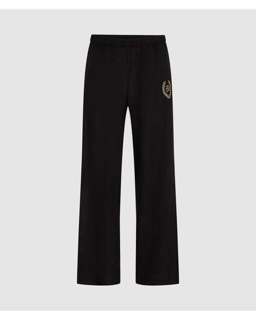 Karl Lagerfeld Black Crest Logo Beach Pants