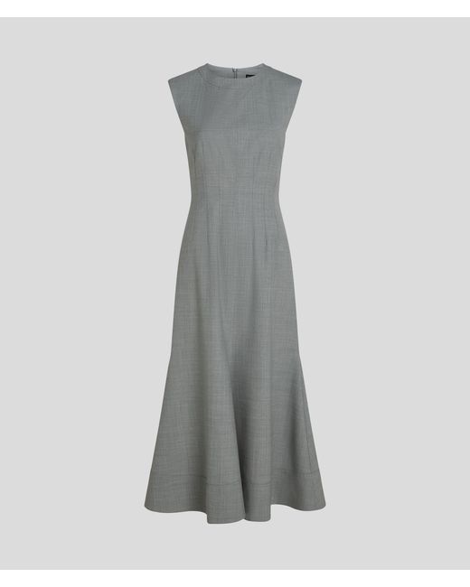 Karl Lagerfeld White Tailored Wool-blend Dress