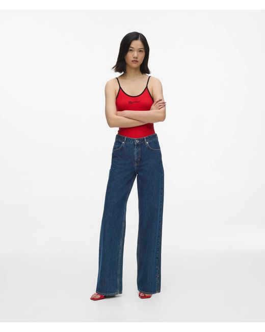 KL Jeans Blue Split-Hem Mid-Rise Relaxed Jeans