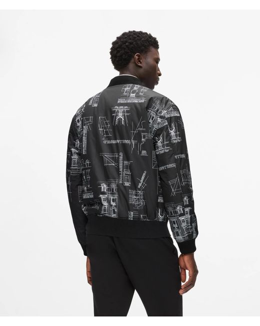 Karl Lagerfeld Maison De Karl Wendbare Bomberjacke, Herren, Größe in Black für Herren