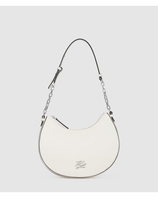 Karl Lagerfeld White K/Autograph Medium Moon Bag