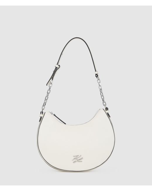 Karl Lagerfeld White K/Autograph Medium Moon Bag