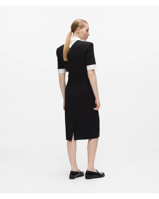 Karl Lagerfeld Black Contrast Collar Dress
