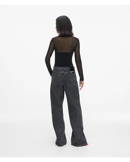 KL Jeans White Lace-Up Mid-Rise Relaxed Jeans