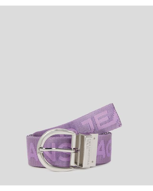 Karl Lagerfeld Purple Reversible Webbing Belt