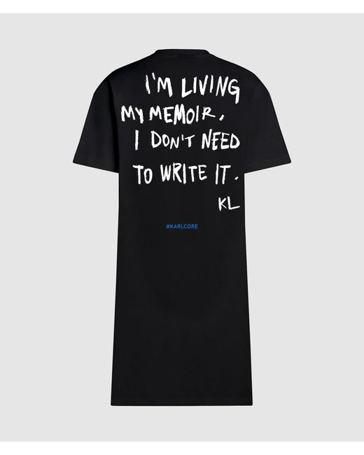 Robe T-Shirt Avec Citation De Karl, Femme, Taille KL Jeans en coloris Black