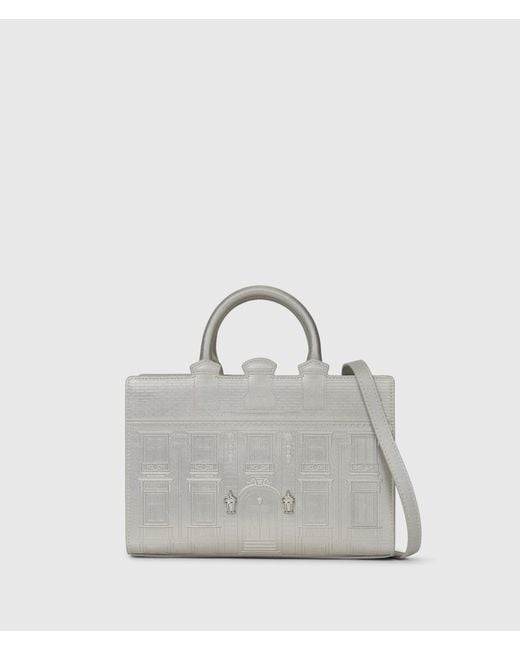 Karl Lagerfeld Gray Rue St-Guillaume Metallic Satchel Bag