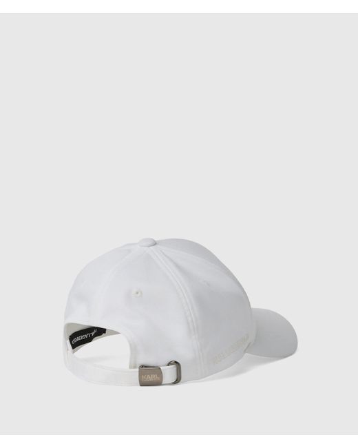 Karl Lagerfeld White Monogram Baseball Cap for men