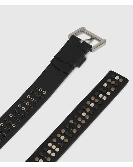 KL Jeans Black Studded Leather Belt for men