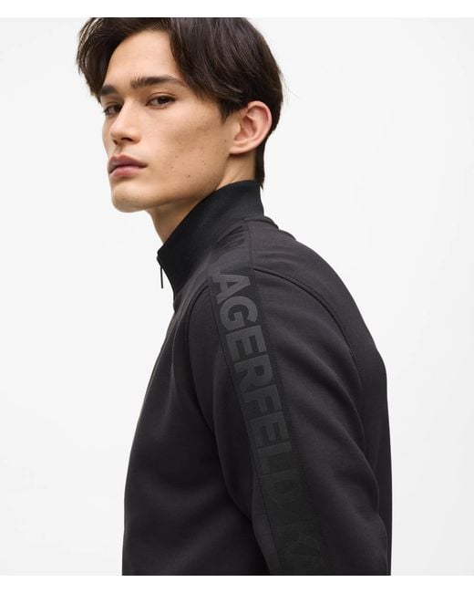 Karl Lagerfeld Blue Logo Zip-Up Sweatshirt for men