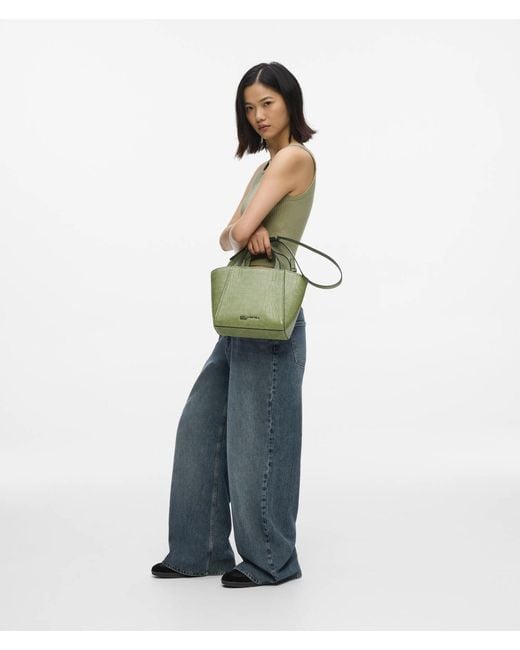 KL Jeans Green Croco Mini Tote Bag