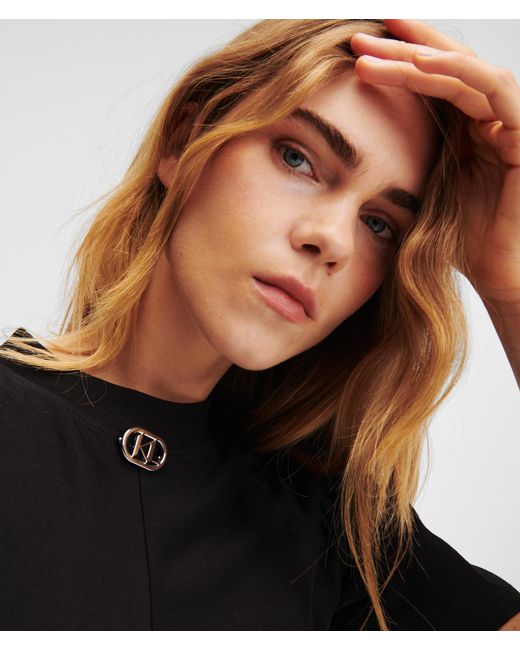 Robe T-shirt Froncée Karl Lagerfeld en coloris Noir | Lyst