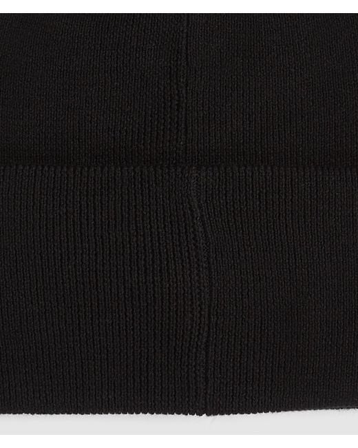 Karl Lagerfeld Black Logo Beanie for men