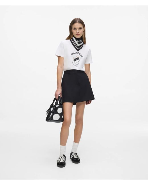 Karl Lagerfeld White Exclusive Ikon Choupette Graphic T-Shirt