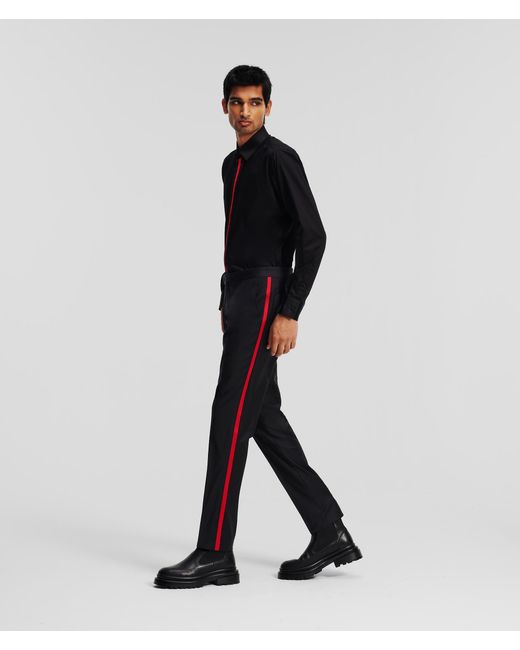 Karl Lagerfeld Black Trousers Sheen for men