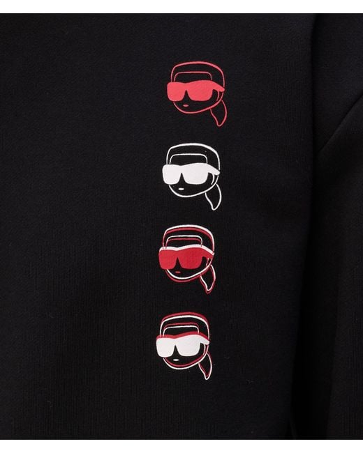 Karl Lagerfeld Black Ikon Print Sweatshirt for men