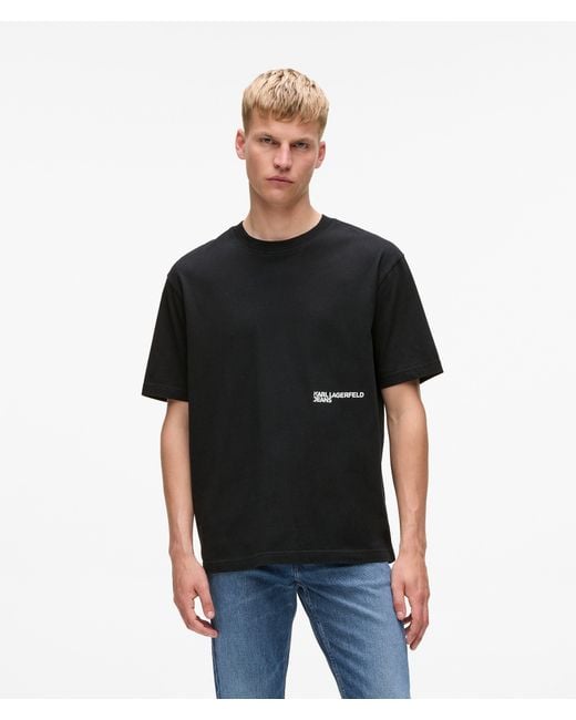 KL Jeans Black Relaxed Karl Print T-Shirt for men