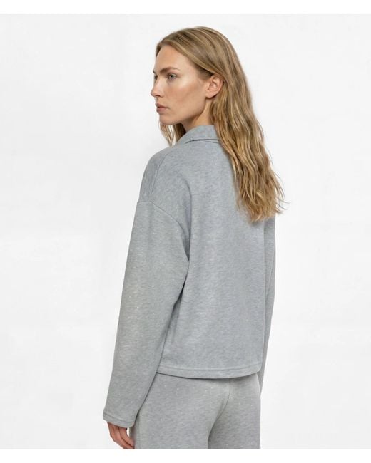 Karl Lagerfeld Gray Rhinestone Loungewear Sweatshirt
