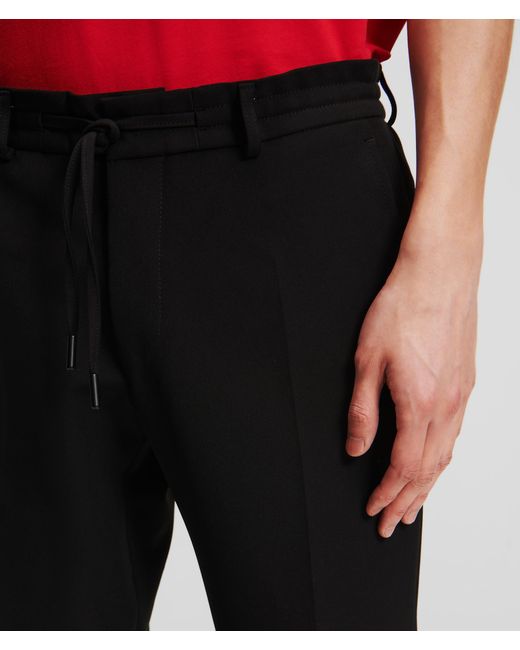 Karl Lagerfeld Red Drawcord Waist Pants for men