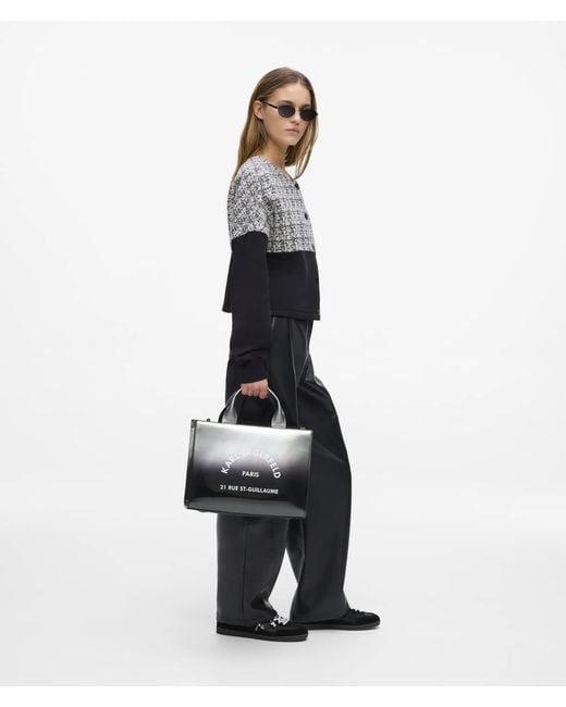 Karl Lagerfeld Black Rue St-Guillaume Degrade Medium Tote Bag