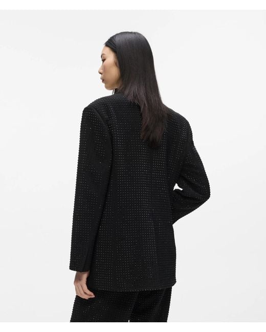 Karl Lagerfeld Black Rhinestone Tailored Blazer