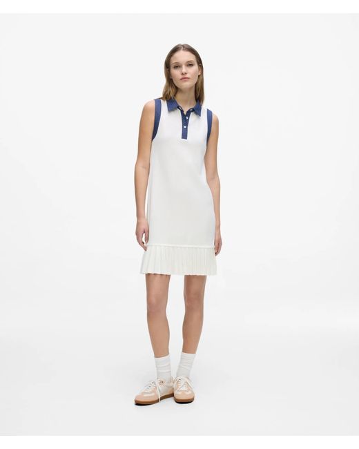 Karl Lagerfeld White Ikon Denim Detail Knit Dress