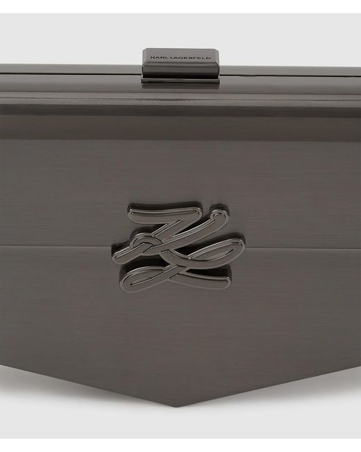 Karl Lagerfeld Gray Kl Studio Autograph Clutch Bag