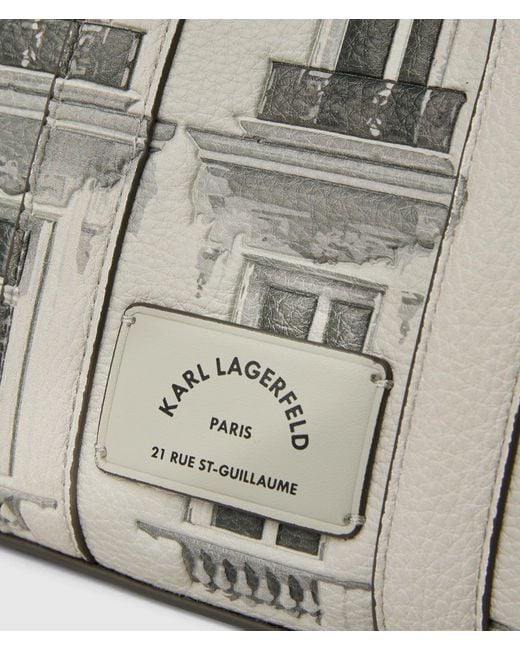 Karl Lagerfeld White Exclusive Maison De Karl Mini Tote Bag, Multicoloured