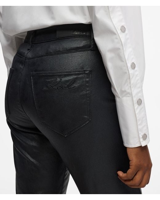 Karl Lagerfeld White Coated Straight Jeans
