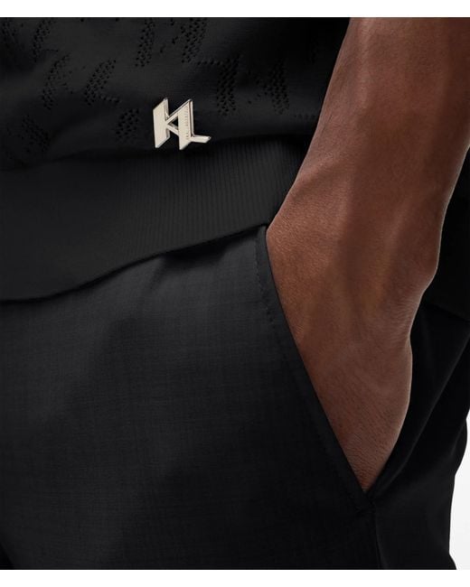 Karl Lagerfeld Black Monogram Short-Sleeved Sweater for men