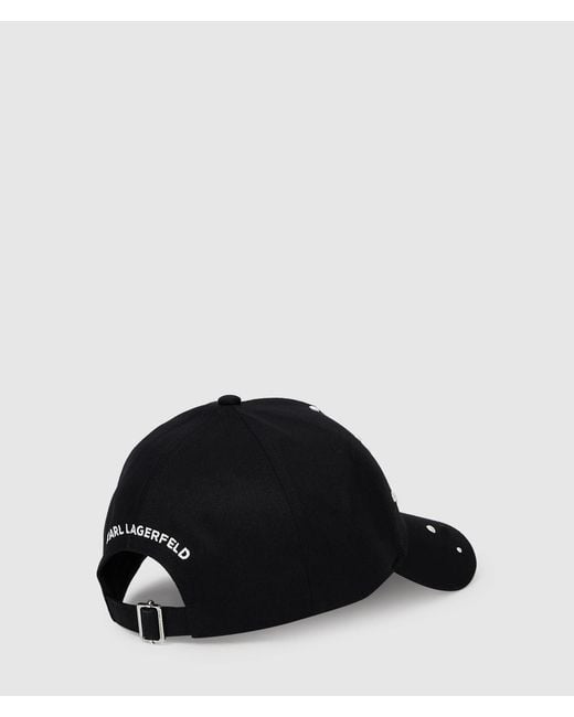 Karl Lagerfeld Black Rue St-Guillaume Faux-Pearls Cap