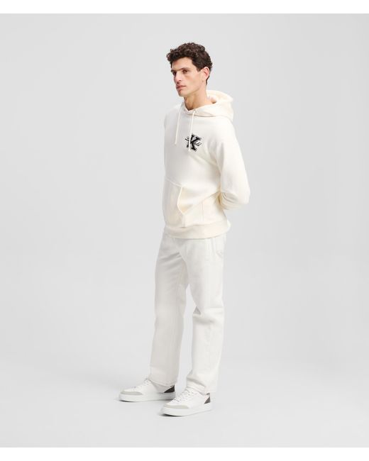 Sweat À Capuche Avec L'initiale K Karl Lagerfeld pour homme en coloris White