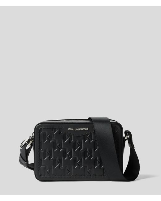 Karl Lagerfeld K/loom Leather Camera Bag in Black for Men | Lyst UK