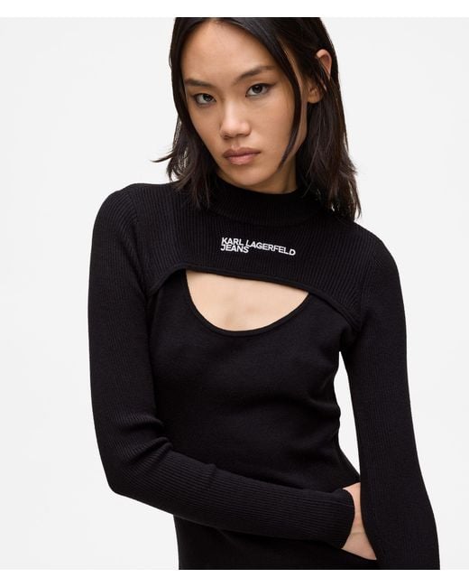 KL Jeans Black Cut Out Knit Dress