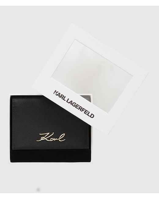 Karl Lagerfeld Black K/Signature Bi-Fold Cardholder