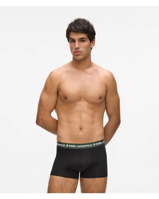 Karl Lagerfeld Black Contrast Waistband Trunks – 5-Pack for men