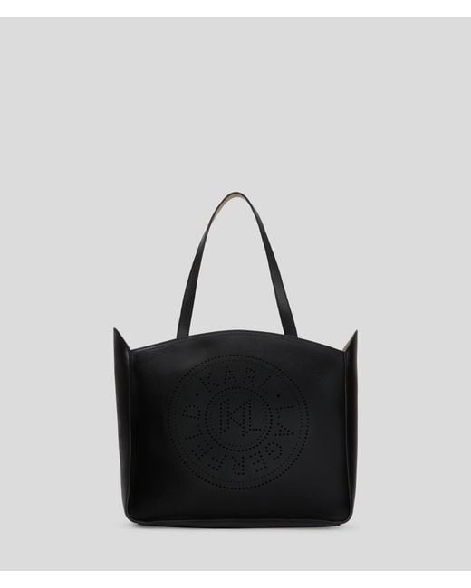 Karl Lagerfeld Black K/Circle Medium Tote Bag