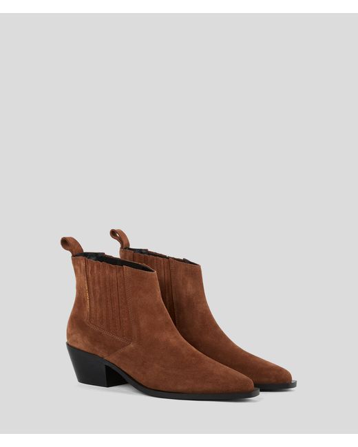 Karl Lagerfeld Brown Kansas Short Gore Boots
