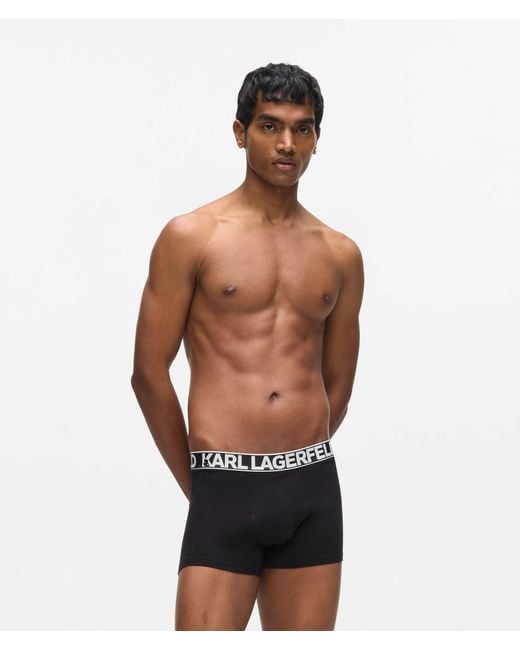 Karl Lagerfeld Black Bold Logo Trunks for men