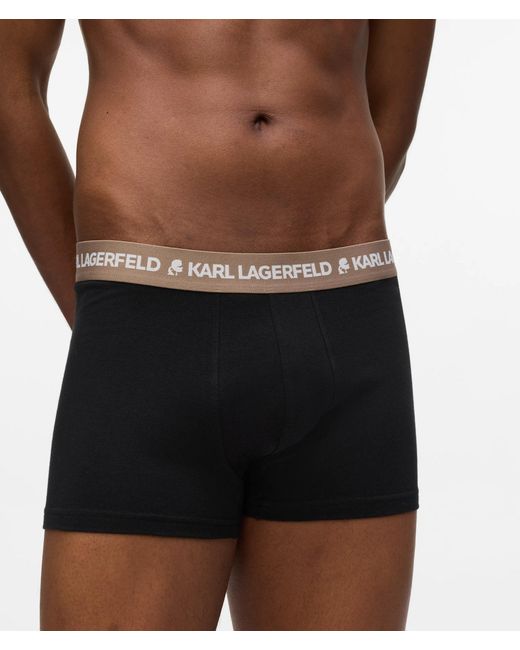 Karl Lagerfeld Black Contrast Waistband Trunks – 5-Pack for men