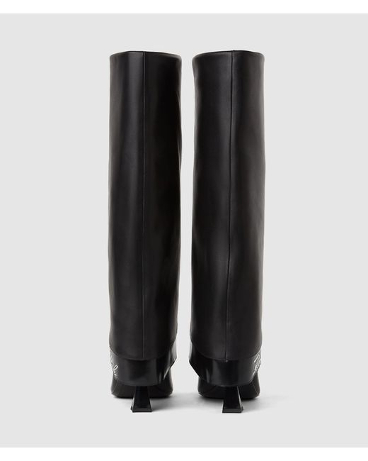 Karl Lagerfeld Black Debutante Tall Fold-Down Boots