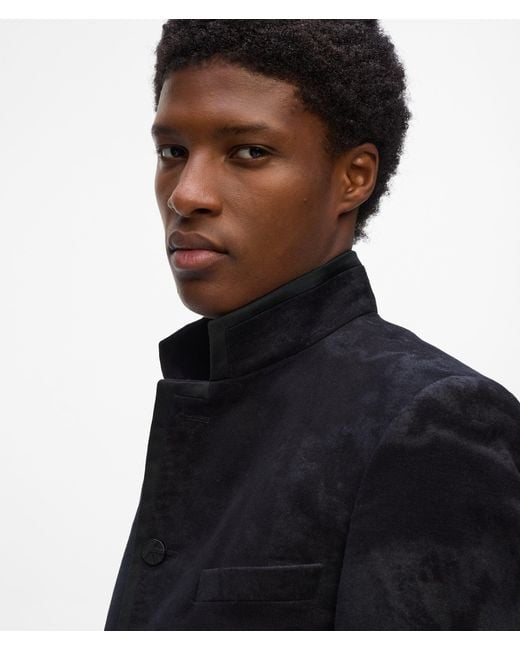 Karl Lagerfeld Black High Stand Collar Blazer for men