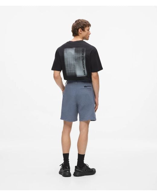 KL Jeans Blue Crinkled Cotton Shorts for men