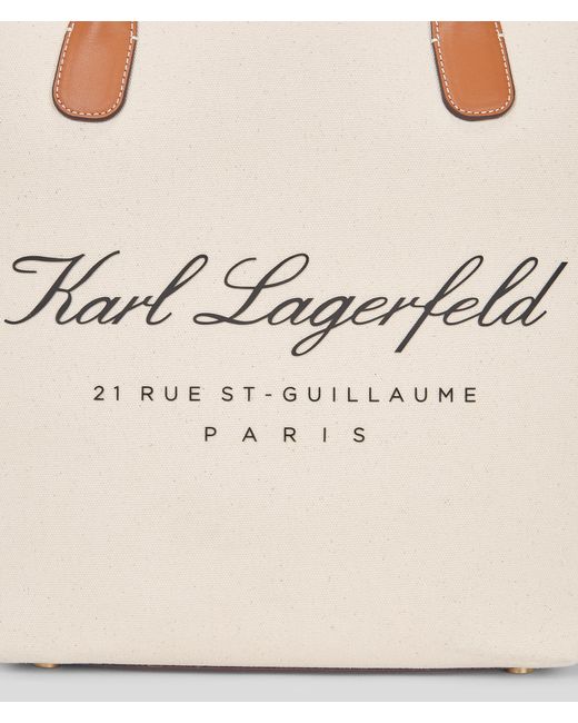 Karl Lagerfeld Natural Hotel Karl Medium Canvas Tote Bag
